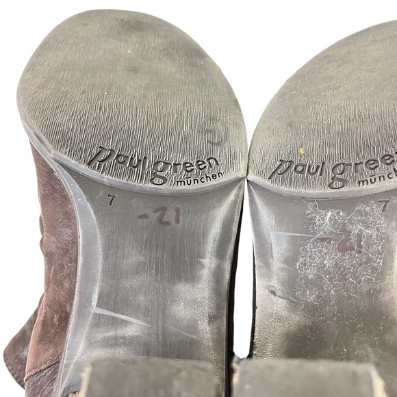 PAUL GREEN Genuine Leather Chunky High Heels Ankle Booties Boots Stretch sz 9.5 - Picture 14 of 16